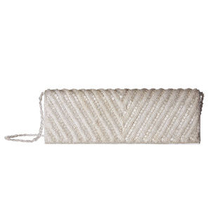 Adrianna Papell Noreen Chevron Beaded Flap Clutch